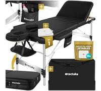 TecTake® Table de Massage Pliante Professionnelle 3 Zones Aluminium Cosmetique Lit de Massage Table Esthetique Tatouage Portable avec Appuie-tête Amovible Repose Bras, Housse de Transport Incluse