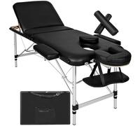 TecTake® Table de Massage Pliante Professionnelle 3 Zones Cadre en Aluminium Table Esthetique Professionnel Lit de Massage Portable à roulettes, Accessoires Inclus