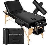 TecTake® Table de Massage Pliante Professionnelle 3 Zones Ergonomique Massage et Relaxation Bois Table Esthetique Professionnel Lit de Massage Portable, Accessoires & Housse de Transport - Noir