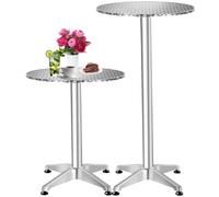 TecTake® Table Haute Mange Debout Table Bistrot Table de Bar Ronde Aluminium Hauteur réglable 70 ou 110 cm Ø 60cm Meuble Exterieur pour Reception Mariage Anniversaire Fête de Jardin