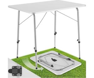 tectake® Table Pliante de Pique Nique 80 x 60 x 68 cm Table de Camping Pliante Exterieur en Aluminium Légère & Compacte Brocante Tables a Manger Tapisser Hauteur réglable