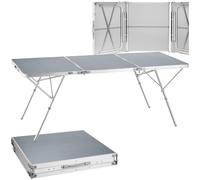 TecTake Table pliante Jumbo en aluminium avec poignée de transport 180x70x70,5cm argent
