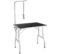 TecTake® Table Pliante pour Toilettage du Chien/Chiot/Chat avec Sangle de Maintien, Potence Amovible & Surface de Travail Antidérapante 98x60x88,5-156,5 cm, Max. 60kg Chien Accessoires