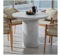tectake® Table Ronde 86,5x75,5 cm, oxyde magnésium, résistante intempéries