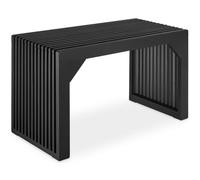 tectake® Tabouret/Banc Polyvalent, 73 x 35 x 43 cm, Design à Lamelles | Renforts angulaires, Patins en feutre, Capacité 350 kg, Utilisable en Table d'appoint, Banc Entrée Salle de Bain Salon, Noir