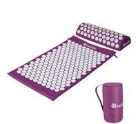 Tectake Tapis D'acupression De Fleurs Tapis Fakir De Détente Matelas De Massage 74 Cm X 43 Cm X 2,5 Cm + 1 Coussin + 1 Sac Violet
