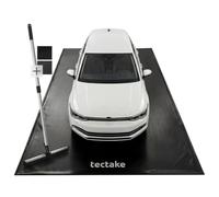 tectake® Tapis de Sol pour Garage 2,4x5 m Antidérapant Étanche avec Bandes Auto-agrippantes, Marge surélevée, Revêtement de Sol Garage, Tapis de Sol Anti-humidité, Dalle PVC- Noir