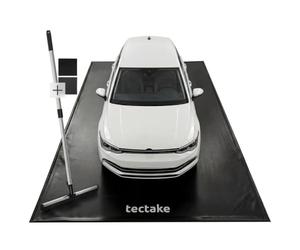 tectake® Tapis de Sol pour Garage 2,4x5 m Antidérapant Étanche avec Bandes Auto-agrippantes, Marge surélevée, Revêtement de Sol Garage, Tapis de Sol Anti-humidité, Dalle PVC- Noir