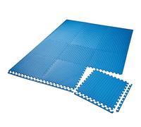 tectake® Tapis de Sport, 12 Dalles Mousse 61 x 61 x 1 cm, Mousse EVA, Tapis de Gym, Isolant Thermique et Acoustique, Musculation, Fitness, Gym, Yoga, Sol Salle de Sport, Dalle Garage, Tatami, Bleu