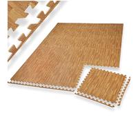 TecTake Lot de Tapis de Protection Tapis de Fitness | Antidérapant, antitaches | Système emboîtable Extensible - diverses quantités et modèles (24x Effet Bois | no. 404135)