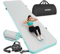 tectake® Tapis de sport Airtrack 397 x 104 x 10 cm, Tapis de gymnastique gonflable épais, Tapis de yoga Pliable, Antidérapant & Imperméable, Gonflage rapide, Fitness Arts martiaux Pilates Musculation
