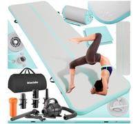 tectake® Tapis de sport Airtrack Tapis de gymnastique gonflable épais Tapis de yoga Pliable, Antidérapant & Imperméable, Gonflage rapide, Fitness Arts martiaux Pilates Musculation Stretching Piscine