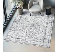 tectake Tapis design vintage - Dalia - Tapis à poils courts pour salon, chambre d'enfant, chambre à coucher ou couloir - Lavable - Div. Dimensions - 200x247 cm - gris