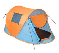 tectake® Tente de Camping instantanée 2 Personnes avec Housse de Transport, Sardines, Cordes et Moustiquaire Protection UV 30 - Tente Pop up Randonnée Bivouac Camping Trekking - 1,5 Kg - Bleu Orange