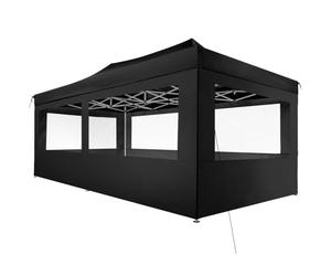 tectake® Tonnelle de Jardin 6 x 3 m autoportée en Aluminium Pliable Tente de réception 100% Imperméable, 4 Parois, Sardines & Sac de Transport Inclus, Tonnelle terrasse Exterieur