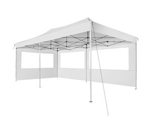 tectake® Tonnelle de Jardin 6 x 3 m en Acier Inoxydable Pliable Tente de réception, 100% Imperméable, 2 Parois, Sardines & Sac de Transport Inclus, Tonnelle terrasse Exterieur Barnum Mariage Baptême