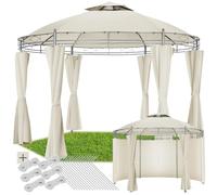 tectake® Tonnelle de Jardin autoportante Pavillon 3,5x3,5m en Acier époxy Tente de réception, 6 Rideaux de Tonnelle, Imperméable, Tonnelle terrasse Exterieur