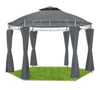 tectake® Tonnelle de Jardin autoportante Pavillon 3,5x3,5m en Acier époxy Tente de réception, 6 Rideaux de Tonnelle, Imperméable, Tonnelle terrasse Exterieur