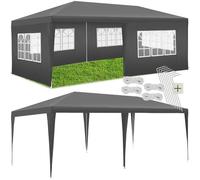 tectake® Tonnelle de Jardin Exterieur Tente de Reception 6x3m Protection UV 30+, Barnum Chapiteau Gazebo Pavillon de Jardin, résistant à l'eau avec Parois Amovibles, Cadre Robuste en Acier époxy