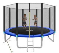 tectake® Trampoline avec Filet de sécurité zippé, Toile résistante