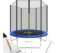 tectake® Trampoline de Jardin Extérieur Trampoline Rond avec Échelle, Filet de Protection & Tour rembourré, Enfants Adultes Certifié GS pour Une Sécurité Maximale - Diverses Tailles