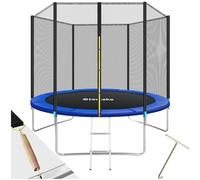 tectake® Trampoline de Jardin Extérieur Trampoline Rond avec Échelle, Filet de Protection & Tour rembourré, Enfants Adultes Certifié GS pour Une Sécurité Maximale - Diverses Tailles