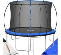 tectake® Trampoline Rond Ø366cm avec Échelle Trampoline Filet de Protection & Tour rembourré, Enfant Adultes Certifié Intertek Sécurité Maximale Jardin Cadeau