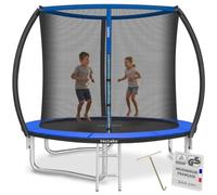 tectake® Trampoline, Trampoline de Jardin, Ø 244/305/366 cm, Certifié GS, Équipement Sportif pour Entraînement, Endurance et l'Équilibre, Filet de sécurité pour Enfants, Échelle, Bordure rembourrée