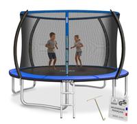 tectake® Trampoline, Trampoline de Jardin, Ø 244/305/366 cm, Certifié GS, Équipement Sportif pour Entraînement, Endurance et l'Équilibre, Filet de sécurité pour Enfants, Échelle, Bordure rembourrée