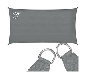 tectake® Voile d'ombrage 2x4m Résistante & Respirante Protection UV 87% Bache Anti UV Toile ombrage Exterieur Toile Tendue 185 g/m² avec Câbles de Tension pour Balcon Terrasse Exterieur Piscine Patio
