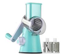 TECTECHT Maison culte maisonculte RotoChef - Mandoline a légumes Manuelle Coupe Legumes Multifonctions avec 3 Lames de Tambour Détachables pour Pommes de Terre, Carottes, Fromage, Forte Aspiration