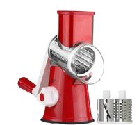 TECTECHT Maison culte maisonculte RotoChef - Mandoline a légumes Manuelle Coupe Legumes Multifonctions avec 3 Lames de Tambour Détachables pour Pommes de Terre, Carottes, Fromage, Forte Aspiration