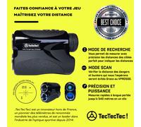 Tectectec! Vpro500 Télémètre Golf Longue Portée 490m - Laser Dernière Génération - Zoom 6x - Ecran Lcd - Batterie Et Boitier Inclus Multicolore