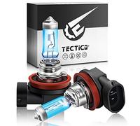 TECTICO H8 Antibrouillard Ampoules 35W 12V Blanc chaud,130% plus de luminosité, Feux de Croisement/Feux de Route Halogène Brouillard de Phare de voiture, 2 pièces