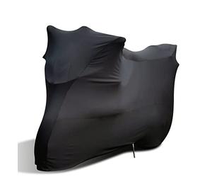 TECTICO Housse de Moto Intérieur Élastique Souple, Protège Contre Rayures et Poussière, Résistant à Soleil et UV, Noir, 245×105×125 cm