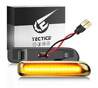 TECTICO LED Dynamique Marqueur latéral Clignotant séquentiel CE E8 12V 18 LED Jaune ambre Super brillant Compatible avec E46 Limo Touring Coupe Compact Cabriolet,2 Pièces