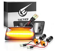 TECTICO LED Dynamique Marqueur latéral Clignotant séquentiel E8 12V 18 LED Jaune ambre Super brillant pour Astra H Zafira B Corsa D Insignia A Meriva B Adam Cruze,2 Pièces