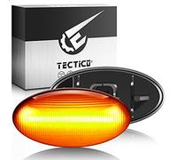 TECTICO LED Dynamique Marqueur latéral Clignotant séquentiel E8 12V 18 LED Jaune brillant pour 107 108 206 301 307 407 607 Expert C1 C2 C3 C4 C5 Xsara Jumpy Berlingo,2 Pièces
