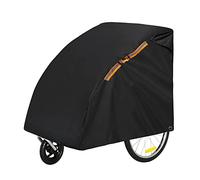 TECTICO Remorque Bâche Universelle Verrouillable Etanche Vent Protection UV Protection Poussière Robuste Pliable Couverture Housse Remorque de vélo pour Enfants, remorques pour Chiens, Noir
