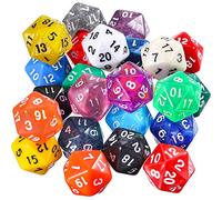 TecUnite 25 Pièces Dés Polyédriques Set pour DND RPG MTG et Autres Jeux de Table avec Assortiment Aléatoire Multicolore (D20)