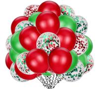 TecUnite 80 Pices Ballons Confettis Rouges et Verts Dcorations de Fte de Nol 12 Pouces pour Fournitures de Dcorations d'Arche de Fte d'Anni