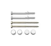 tecuro - 436785 - Kit de fixation WC 6 x 85 mm avec 2 capuchons chromés et plastique