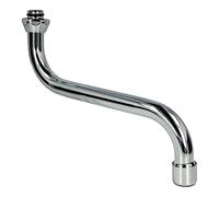 tecuro - Bec chromé en forme de S - Pour robinetterie murale - Longueur : 300 mm - Raccord d’étanchéité conique de 3/4" - Pour perçage de 18 mm de diamètre