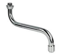 Tecuro Bec en S pour robinetterie murale basse pression en acier inoxydable chromé - Raccord 3/4 Longueur 150 mm
