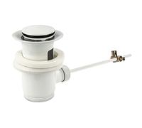 tecuro Bonde excentrique pour lavabos 1 1/4" avec trop-plein, lavabo et siphons de salle de bain, blanc RAL 9010
