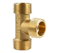 tecuro CW617N Raccord en T en laiton avec filetage extérieur 1/2" Conforme à la réglementation sur l'eau potable 50930-6, conforme à la norme DIN ISO 228-1