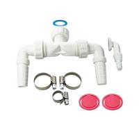 tecuro Double raccord pour sèche-linge et lave-linge, 1 pouce ÜWM, avec joints et collier de serrage, dispositif anti-retour, plastique