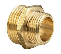 tecuro Mamelon double réduit, filetage extérieur des deux côtés G 1/4 x 1/2", laiton nu CW617N