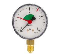 tecuro Manomètre de chauffage 0-4 bar, Ø 63 mm - Raccord radial 1/4" (bas)