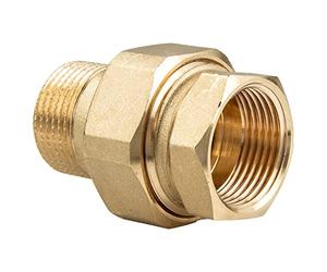 tecuro Raccord à vis conique en laiton - Filetage intérieur x filetage extérieur 1 1/4" - Avec joint torique - Résistant aux hautes températures - Laiton CW617N conforme à la réglementation sur l'eau